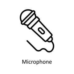 Microphone vector outline icon for web isolated on white background EPS 10 file