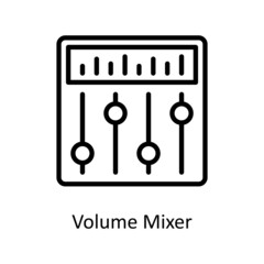 Volume Mixer vector outline icon for web isolated on white background EPS 10 file