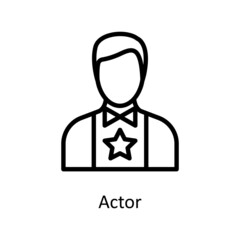 Actor vector outline icon for web isolated on white background EPS 10 file