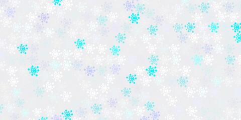 Light Pink, Blue vector background with covid-19 symbols.