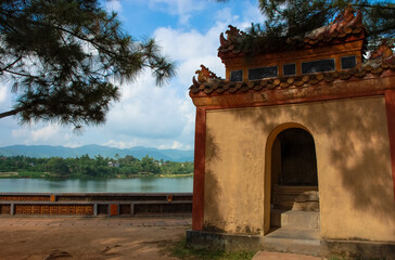 Fototapeta premium Perfume River from Thien Mu Pagoda, Vietnam