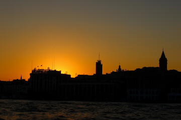 Sunset over the city