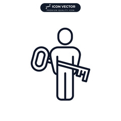 key employee icon symbol template for graphic and web design collection logo vector illustration