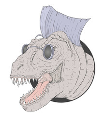 Funny punk dinosaur