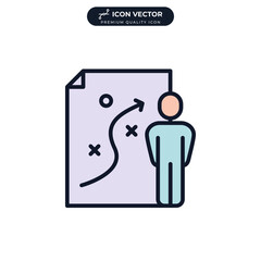 Strategy planning icon symbol template for graphic and web design collection logo vector illustration