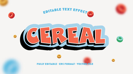 Cereal Editable Text Effect with Multi Color Floating Cereals Ring Ornament