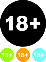 Obraz premium 18+ x-rated adult content warning. Vector icon