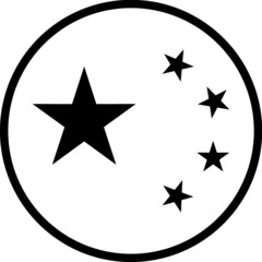Flag of China vector icon. Chinese state symbols