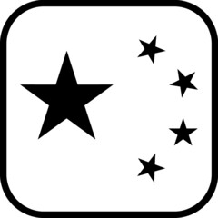 Flag of China vector icon. Chinese state symbols