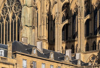 An architectural detail of the Metz Cathedral