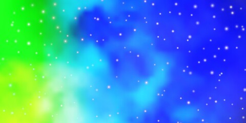 Fototapeta na wymiar Light Blue, Green vector texture with beautiful stars.