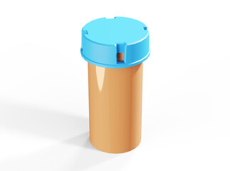 3d render Illustration, Amber bottle Mock-up with white cap, Photo-realistic packaging mockup template