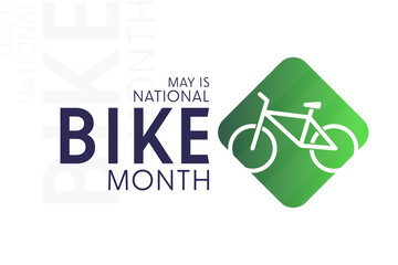 May is National Bike Month. Vector illustration. Holiday poster.