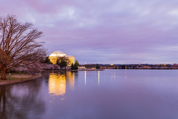 Twilight view of The Thomas Jefferson Memorial