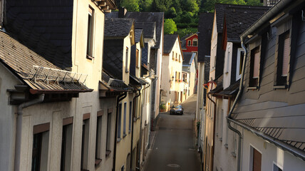 Eine Gasse mit Häusern in Oberwesel.