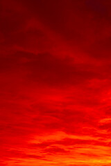 Sunset or sunrise background photo. Red clouds at sunrise or sunset.
