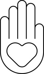 Hand with heart icon