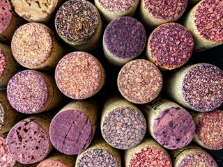 Wine corks. Various colors and textures.