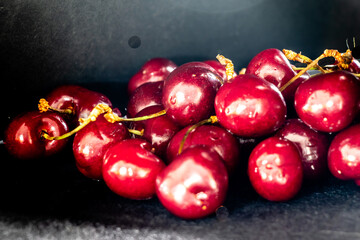 BC cherries in the black. Calgary, Alberta, Canada