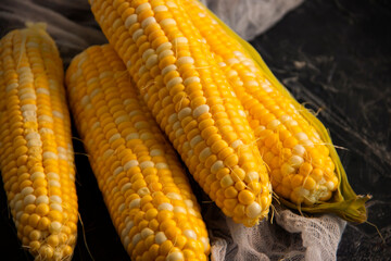 fresh corn on old background
