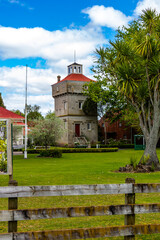 Firth tower on the grounds. Matamata, Waikato, New Zealand