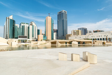 Modern view of skyscrapers in Abu Dhabi