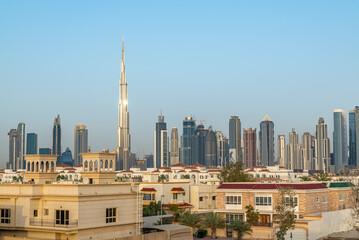 Cityscape with burj khalifa on sunlight
