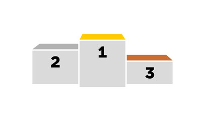 Winners podium icon. Place of awarding in sports competitions. Pedestal steps for awarding prizes for 1st, 2nd and 3rd places.