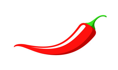 Red hot pepper icon. A symbol of sharp, burning and hot. Cook seasoning ingredient. Isolated vector illustration on a white background.