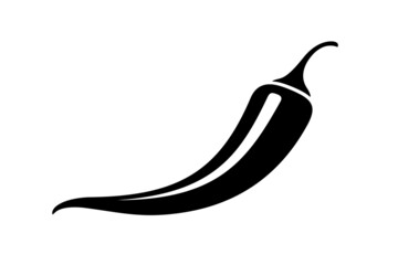 Red hot pepper icon. A symbol of sharp, burning and hot. Cook seasoning ingredient. Isolated raster illustration on a white background.