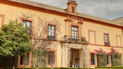 palais de l'Alcazar de Séville, jardin et pavillon en Andalousie détails de l'architecture arabo-andalouse