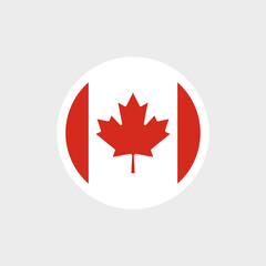 Fototapeta premium Flag of Canada. Red maple leaf, Canadian symbol. State symbol of the country. Isolated raster illustration.