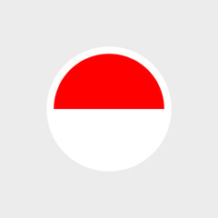 Flag of Indonesia. The Indonesian flag is red and white. State symbol of the Republic of Indonesia. Isolated raster illustration.