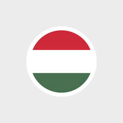 Flag of Hungary. Horizontal tricolor: white, green, red. State symbol of the country. Isolated raster illustration.