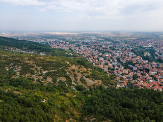 Fototapeta na wymiar Aerial view town of Asenovgrad, Bulgaria