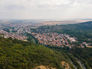 Aerial view town of Asenovgrad, Bulgaria