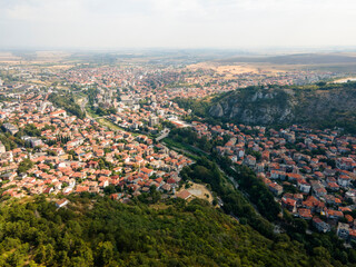 Obraz premium Aerial view town of Asenovgrad, Bulgaria