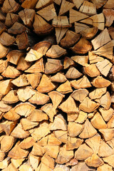 冬の暖炉ストーブの燃料　焚き木のクヌギの木
Winter fireplace stove fuel firewood oak tree　