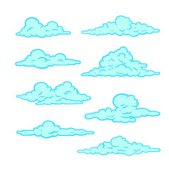 Set of clouds. Stylized illustrations. Clouds.