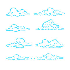 Set of clouds. Stylized illustrations. Clouds.