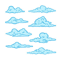 Set of clouds. Stylized illustrations.