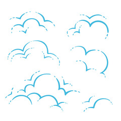 Clouds, design elements. Stylized illustrations.