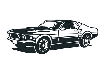 Obraz premium Retro muscle car illustration.