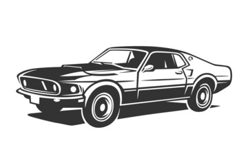 Fototapeta na wymiar Retro muscle car vector illustration.
