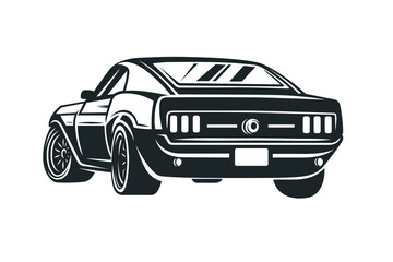 Retro muscle car  illustration.