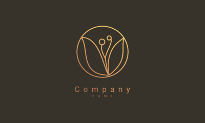 Floral Logo Template, Aesthetic Logo Template
