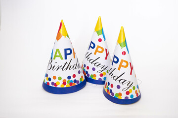 Happy Birthday Hats in white background