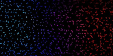 Dark Blue, Red vector backdrop with mystery symbols.