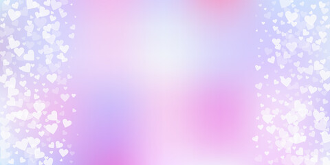 White heart love confettis. Valentine's day border