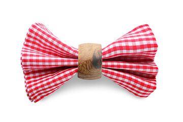 Holder with clean napkin on white background